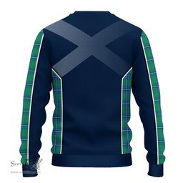 ScotsTee Shop Scottish Irvine Ancient Clan Scottish Crest and Scottish Thistle Sport Tartan Sweatshirt