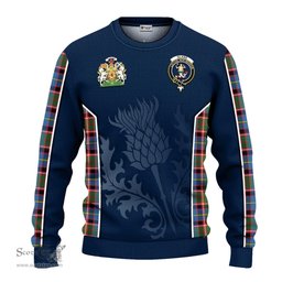 ScotsTee Shop Scottish Glass Clan Scottish Crest and Scottish Thistle Sport Tartan Sweatshirt