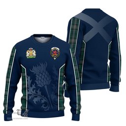 ScotsTee Shop Scottish Kelly of Sleat Hunting Clan Scottish Crest and Scottish Thistle Sport Tartan Sweatshirt