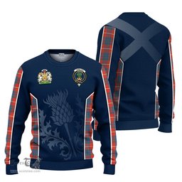 ScotsTee Shop Scottish Hamilton Ancient Clan Scottish Crest and Scottish Thistle Sport Tartan Sweatshirt