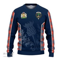 ScotsTee Shop Scottish Hamilton Ancient Clan Scottish Crest and Scottish Thistle Sport Tartan Sweatshirt