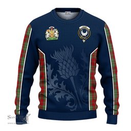 ScotsTee Shop Scottish Leask Clan Scottish Crest and Scottish Thistle Sport Tartan Sweatshirt
