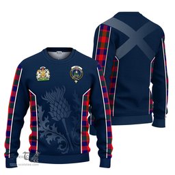 ScotsTee Shop Scottish Gow of Skeoch Clan Scottish Crest and Scottish Thistle Sport Tartan Sweatshirt
