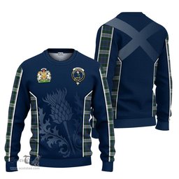 ScotsTee Shop Scottish MacInnes Dress Clan Scottish Crest and Scottish Thistle Sport Tartan Sweatshirt