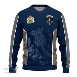 ScotsTee Shop Scottish MacIntyre Ancient Clan Scottish Crest and Scottish Thistle Sport Tartan Sweatshirt