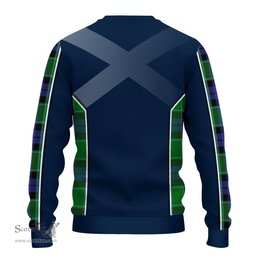 ScotsTee Shop Scottish Haldane Clan Scottish Crest and Scottish Thistle Sport Tartan Sweatshirt