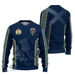 ScotsTee Shop Scottish MacKinnon Hunting Ancient Clan Scottish Crest and Scottish Thistle Sport Tartan Sweatshirt