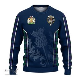 ScotsTee Shop Scottish Graham of Menteith Clan Scottish Crest and Scottish Thistle Sport Tartan Sweatshirt