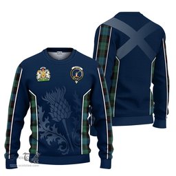 ScotsTee Shop Scottish Guthrie Clan Scottish Crest and Scottish Thistle Sport Tartan Sweatshirt