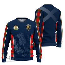 ScotsTee Shop Scottish Nicolson Modern Clan Scottish Crest and Scottish Thistle Sport Tartan Sweatshirt