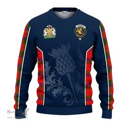 ScotsTee Shop Scottish Nicolson Modern Clan Scottish Crest and Scottish Thistle Sport Tartan Sweatshirt