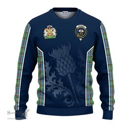 ScotsTee Shop Scottish Whitelaw Clan Scottish Crest and Scottish Thistle Sport Tartan Sweatshirt