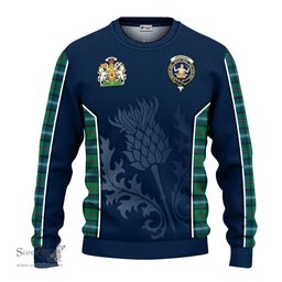ScotsTee Shop Scottish Urquhart Ancient Clan Scottish Crest and Scottish Thistle Sport Tartan Sweatshirt