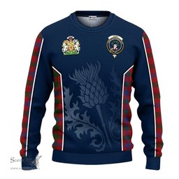 ScotsTee Shop Scottish Ross Clan Scottish Crest and Scottish Thistle Sport Tartan Sweatshirt