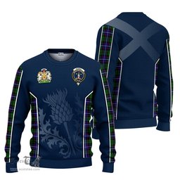 ScotsTee Shop Scottish Russell Modern Clan Scottish Crest and Scottish Thistle Sport Tartan Sweatshirt