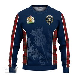 ScotsTee Shop Scottish Stewart of Galloway Clan Scottish Crest and Scottish Thistle Sport Tartan Sweatshirt