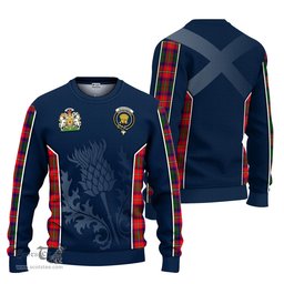 ScotsTee Shop Scottish Wauchope Clan Scottish Crest and Scottish Thistle Sport Tartan Sweatshirt