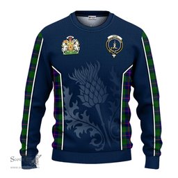 ScotsTee Shop Scottish Shaw Modern Clan Scottish Crest and Scottish Thistle Sport Tartan Sweatshirt