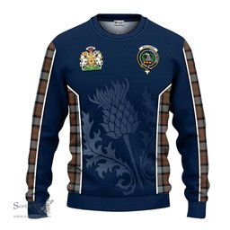 ScotsTee Shop Scottish MacLaren Weathered Clan Scottish Crest and Scottish Thistle Sport Tartan Sweatshirt