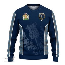 ScotsTee Shop Scottish McKerrell of Hillhouse Dress Clan Scottish Crest and Scottish Thistle Sport Tartan Sweatshirt