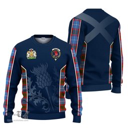 ScotsTee Shop Scottish Pentland Clan Scottish Crest and Scottish Thistle Sport Tartan Sweatshirt