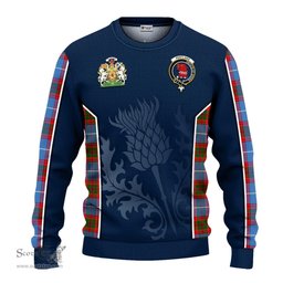 ScotsTee Shop Scottish Pentland Clan Scottish Crest and Scottish Thistle Sport Tartan Sweatshirt