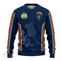 ScotsTee Shop Scottish MacNaughton Ancient Clan Scottish Crest and Scottish Thistle Sport Tartan Sweatshirt