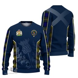 ScotsTee Shop Scottish Moore Clan Scottish Crest and Scottish Thistle Sport Tartan Sweatshirt