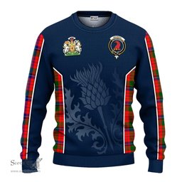 ScotsTee Shop Scottish MacNicol of Scorrybreac Clan Scottish Crest and Scottish Thistle Sport Tartan Sweatshirt