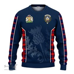 ScotsTee Shop Scottish MacLachlan Modern Clan Scottish Crest and Scottish Thistle Sport Tartan Sweatshirt
