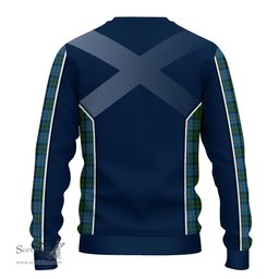 ScotsTee Shop Scottish MacLeod Green Clan Scottish Crest and Scottish Thistle Sport Tartan Sweatshirt