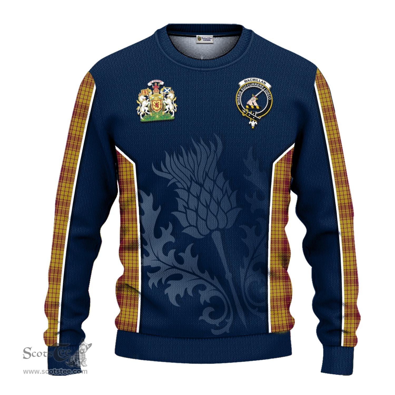 ScotsTee Shop Scottish MacMillan Dress Clan Scottish Crest and Scottish Thistle Sport Tartan Sweatshirt