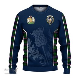 ScotsTee Shop Scottish Urquhart Modern Clan Scottish Crest and Scottish Thistle Sport Tartan Sweatshirt