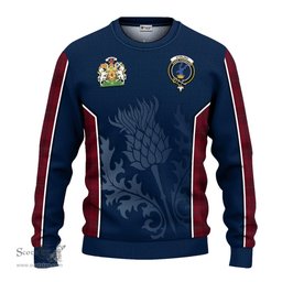ScotsTee Shop Scottish Stirling of Keir Clan Scottish Crest and Scottish Thistle Sport Tartan Sweatshirt