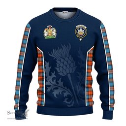 ScotsTee Shop Scottish MacLachlan Ancient Clan Scottish Crest and Scottish Thistle Sport Tartan Sweatshirt