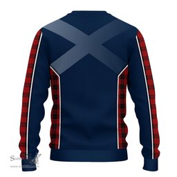 ScotsTee Shop Scottish MacLeod Black and Red Clan Scottish Crest and Scottish Thistle Sport Tartan Sweatshirt