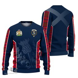 ScotsTee Shop Scottish Murray of Tulloch Modern Clan Scottish Crest and Scottish Thistle Sport Tartan Sweatshirt