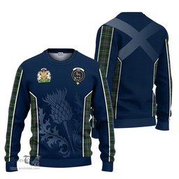 ScotsTee Shop Scottish Scott Green Clan Scottish Crest and Scottish Thistle Sport Tartan Sweatshirt