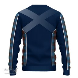 ScotsTee Shop Scottish Stewart Royal Blue Clan Scottish Crest and Scottish Thistle Sport Tartan Sweatshirt