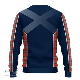ScotsTee Shop Scottish Robertson Weathered Clan Scottish Crest and Scottish Thistle Sport Tartan Sweatshirt