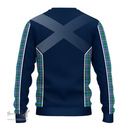 ScotsTee Shop Scottish Pitcairn Hunting Clan Scottish Crest and Scottish Thistle Sport Tartan Sweatshirt