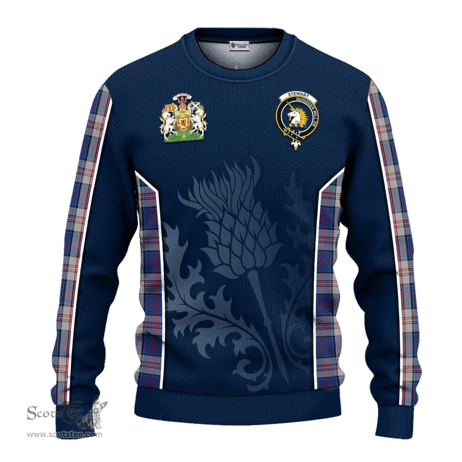 ScotsTee Shop Scottish Stewart of Appin Hunting Dress Clan Scottish Crest and Scottish Thistle Sport Tartan Sweatshirt