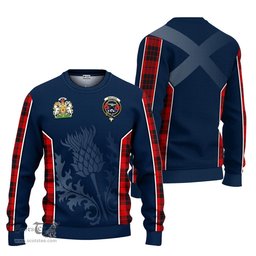 ScotsTee Shop Scottish MacLeod of Raasay Clan Scottish Crest and Scottish Thistle Sport Tartan Sweatshirt