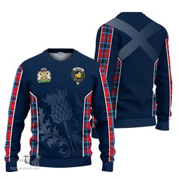 ScotsTee Shop Scottish MacTavish Modern Clan Scottish Crest and Scottish Thistle Sport Tartan Sweatshirt