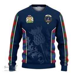 ScotsTee Shop Scottish Mar Clan Scottish Crest and Scottish Thistle Sport Tartan Sweatshirt