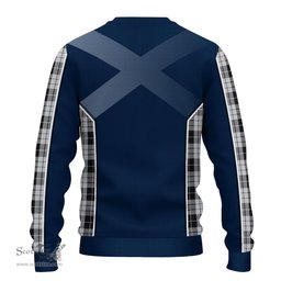 ScotsTee Shop Scottish MacLeod Black and White Clan Scottish Crest and Scottish Thistle Sport Tartan Sweatshirt