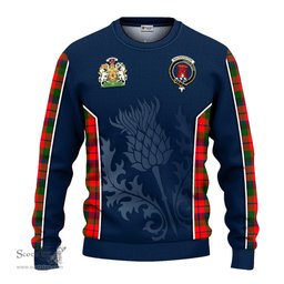 ScotsTee Shop Scottish MacNaughton Modern Clan Scottish Crest and Scottish Thistle Sport Tartan Sweatshirt