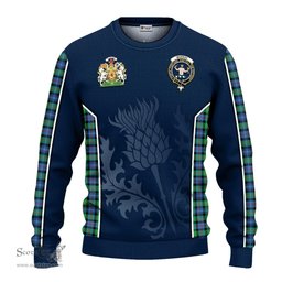ScotsTee Shop Scottish Murray of Atholl Ancient Clan Scottish Crest and Scottish Thistle Sport Tartan Sweatshirt