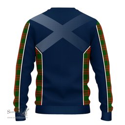 ScotsTee Shop Scottish Menzies Green Modern Clan Scottish Crest and Scottish Thistle Sport Tartan Sweatshirt