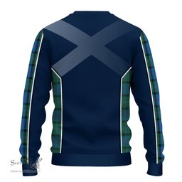 ScotsTee Shop Scottish MacThomas Clan Scottish Crest and Scottish Thistle Sport Tartan Sweatshirt